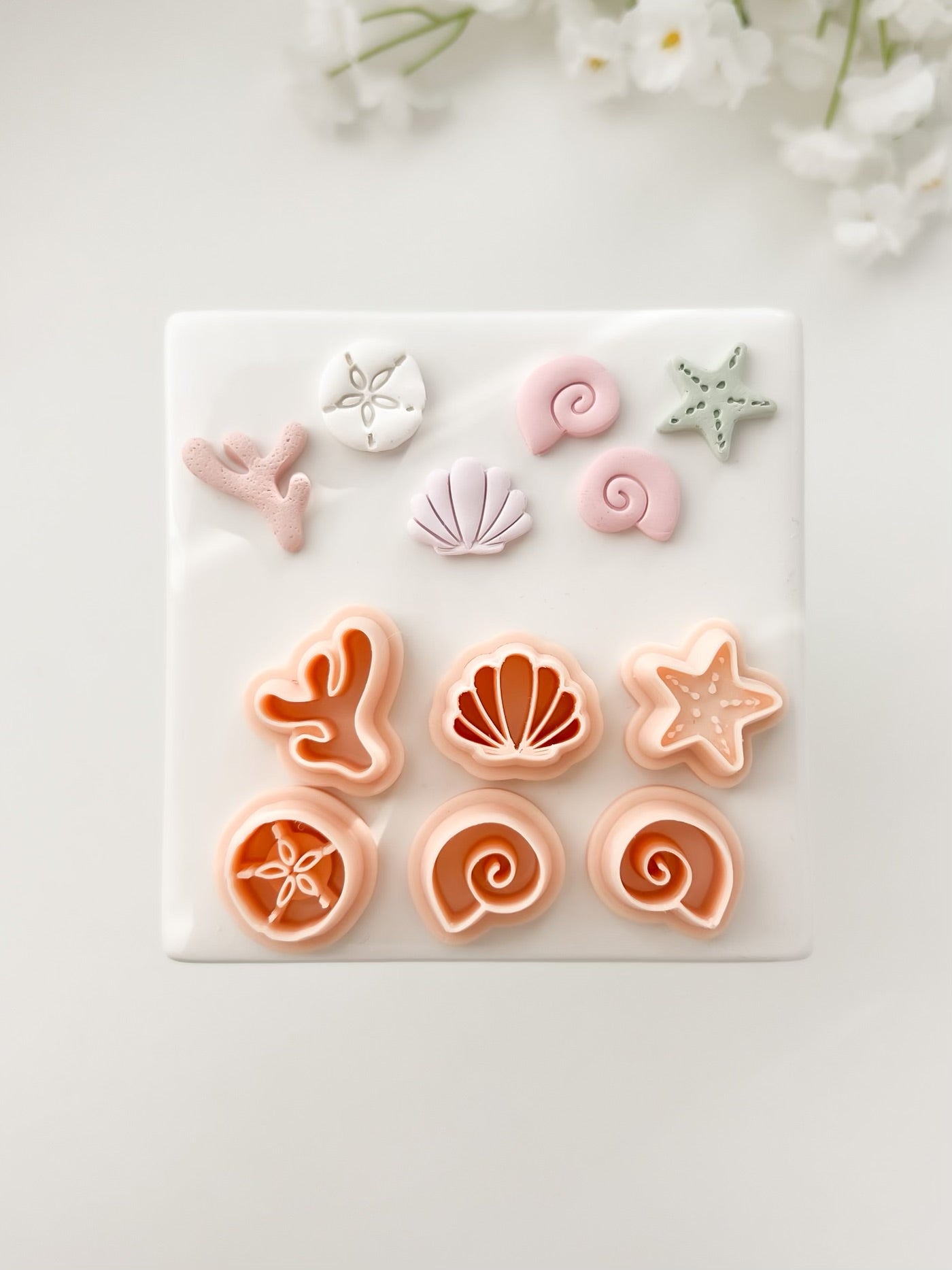 Ocean Stud Set Clay Cutter | Ocean Stud Set Polymer Clay Cutter for DIY Marine Earrings Nautical Jewelry and Handmade Ocean Accessories