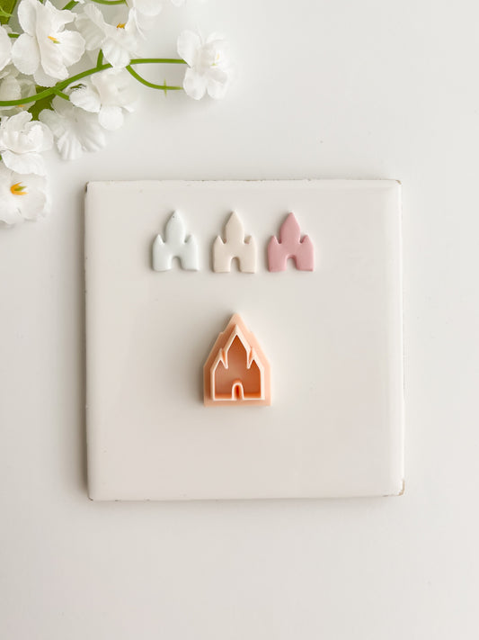 Castle Stud Clay Cutter | Castle Stud Polymer Clay Cutter for DIY Fantasy Earrings Fairytale-Themed Jewelry and Handmade Elegant Accessories