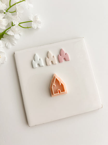 Castle Stud Clay Cutter | Castle Stud Polymer Clay Cutter for DIY Fantasy Earrings Fairytale-Themed Jewelry and Handmade Elegant Accessories