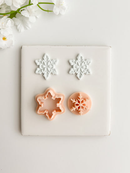 Snowflake No. 6 Clay Cutter | Snowflake No. 6 Polymer Clay Cutter for DIY Winter Earrings Holiday-Themed Jewelry and Handmade Festive Accessories