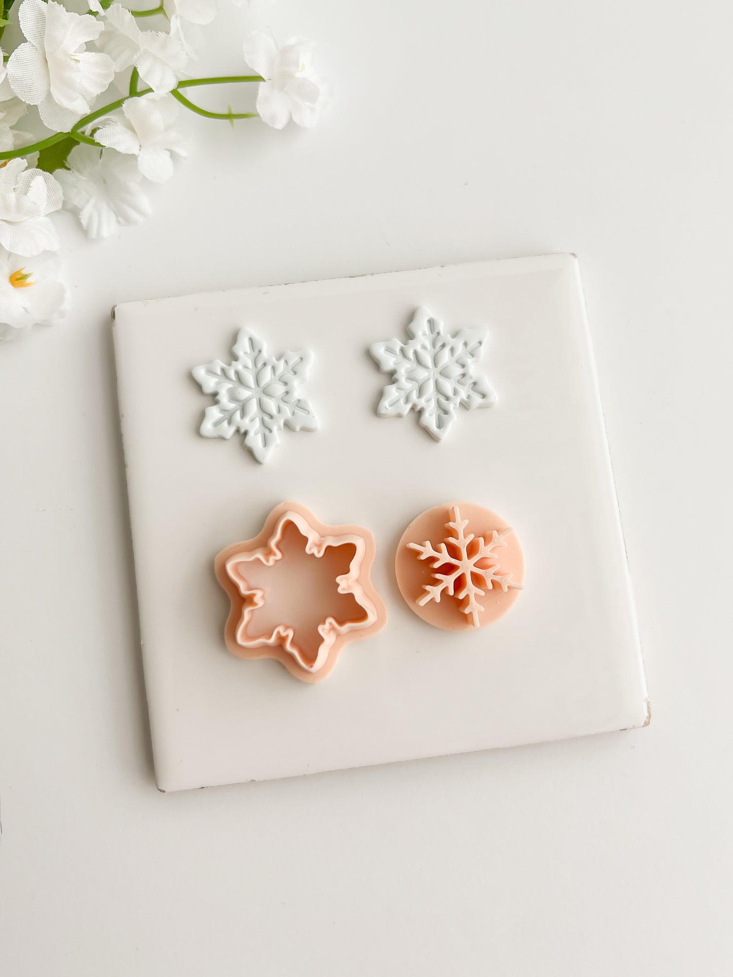 Snowflake No. 6 Clay Cutter | Snowflake No. 6 Polymer Clay Cutter for DIY Winter Earrings Holiday-Themed Jewelry and Handmade Festive Accessories