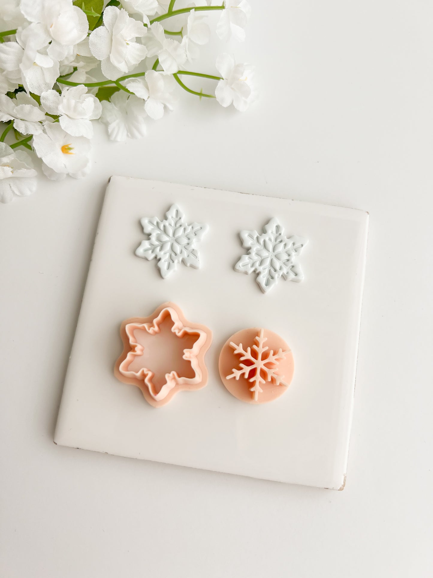 Snowflake No. 6 Clay Cutter | Snowflake No. 6 Polymer Clay Cutter for DIY Winter Earrings Holiday-Themed Jewelry and Handmade Festive Accessories