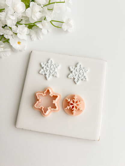 Snowflake No. 6 Clay Cutter | Snowflake No. 6 Polymer Clay Cutter for DIY Winter Earrings Holiday-Themed Jewelry and Handmade Festive Accessories