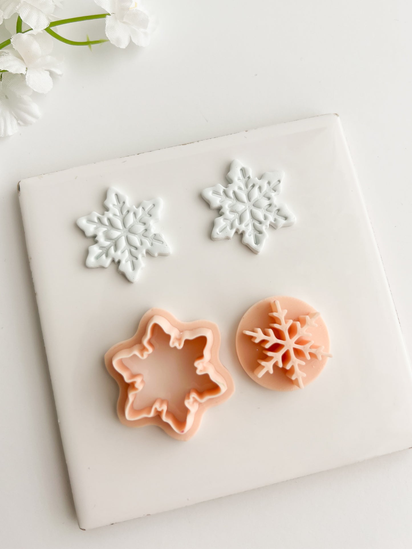 Snowflake No. 6 Clay Cutter | Snowflake No. 6 Polymer Clay Cutter for DIY Winter Earrings Holiday-Themed Jewelry and Handmade Festive Accessories