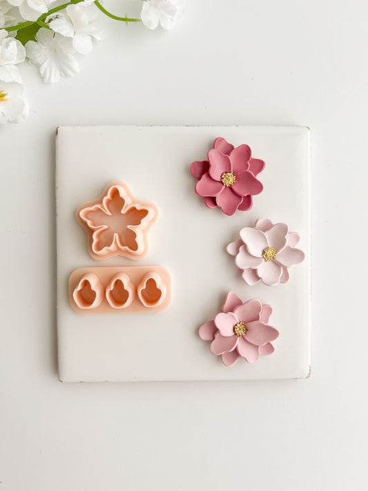 Petal Cluster Set No. 4 Clay Cutter | Petal Cluster Set No. 4 Polymer Clay Cutter for DIY Floral Earrings Botanical-Themed Jewelry and Handmade Elegant Accessories