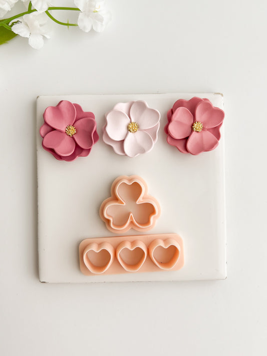 Petal Cluster Set No. 7 Clay Cutter | Petal Cluster Set No. 7 Polymer Clay Cutter for DIY Flower Earrings Botanical-Themed Jewelry and Handmade Cute Accessories