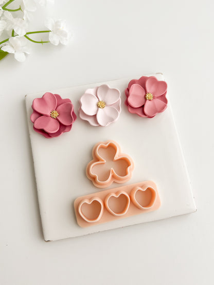 Petal Cluster Set No. 7 Clay Cutter | Petal Cluster Set No. 7 Polymer Clay Cutter for DIY Flower Earrings Botanical-Themed Jewelry and Handmade Cute Accessories