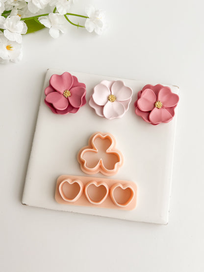 Petal Cluster Set No. 7 Clay Cutter | Petal Cluster Set No. 7 Polymer Clay Cutter for DIY Flower Earrings Botanical-Themed Jewelry and Handmade Cute Accessories
