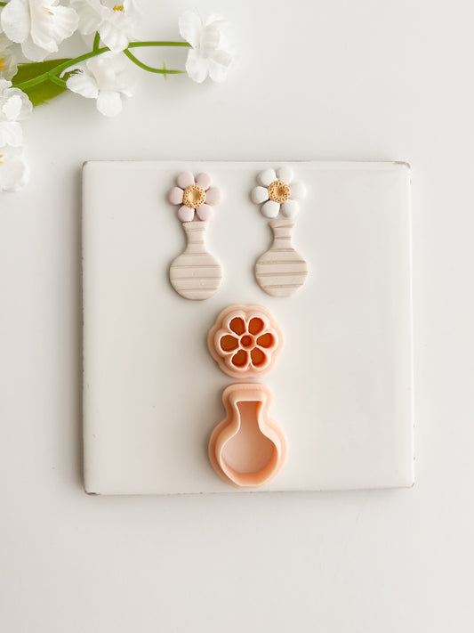 Rounded Vase Clay Cutter | Rounded Vase Polymer Clay Cutter for DIY Floral Earrings Home-Themed Jewelry and Handmade Elegant Accessories