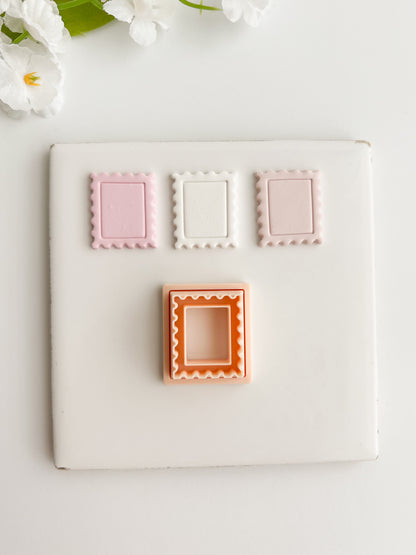 Embossed Postage Stamp Clay Cutter | Embossed Postage Stamp Polymer Clay Cutter for DIY Vintage Earrings Mail-Themed Jewelry and Handmade Cute Accessories