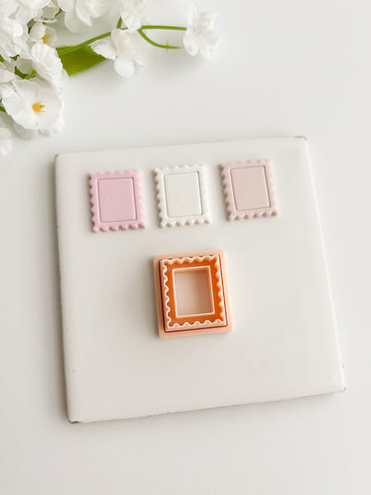 Embossed Postage Stamp Clay Cutter | Embossed Postage Stamp Polymer Clay Cutter for DIY Vintage Earrings Mail-Themed Jewelry and Handmade Cute Accessories