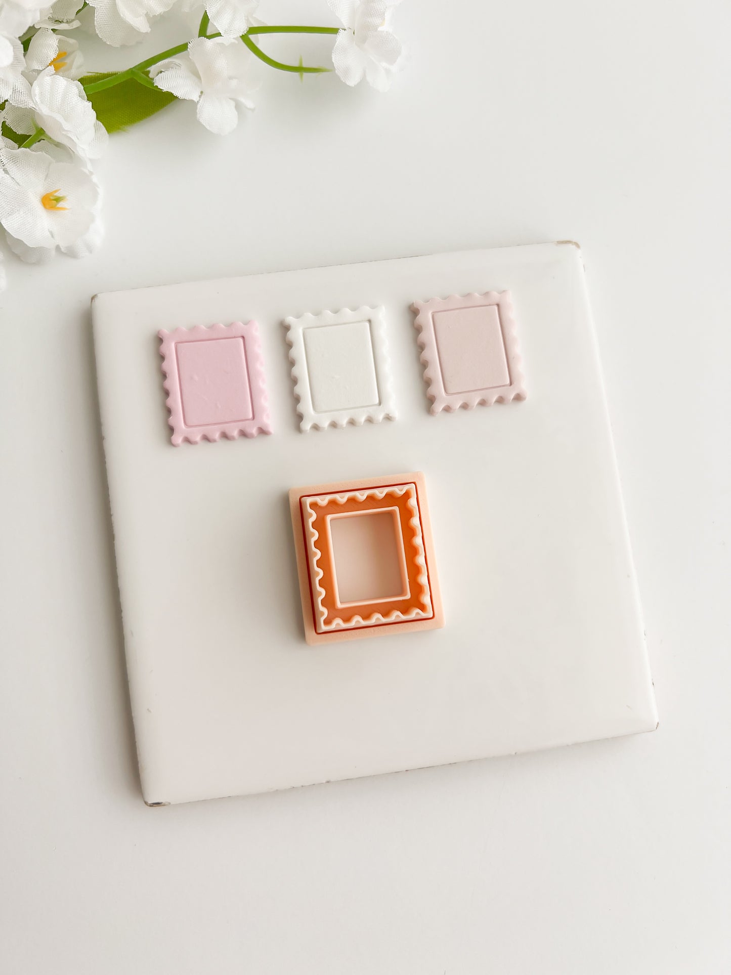 Embossed Postage Stamp Clay Cutter | Embossed Postage Stamp Polymer Clay Cutter for DIY Vintage Earrings Mail-Themed Jewelry and Handmade Cute Accessories