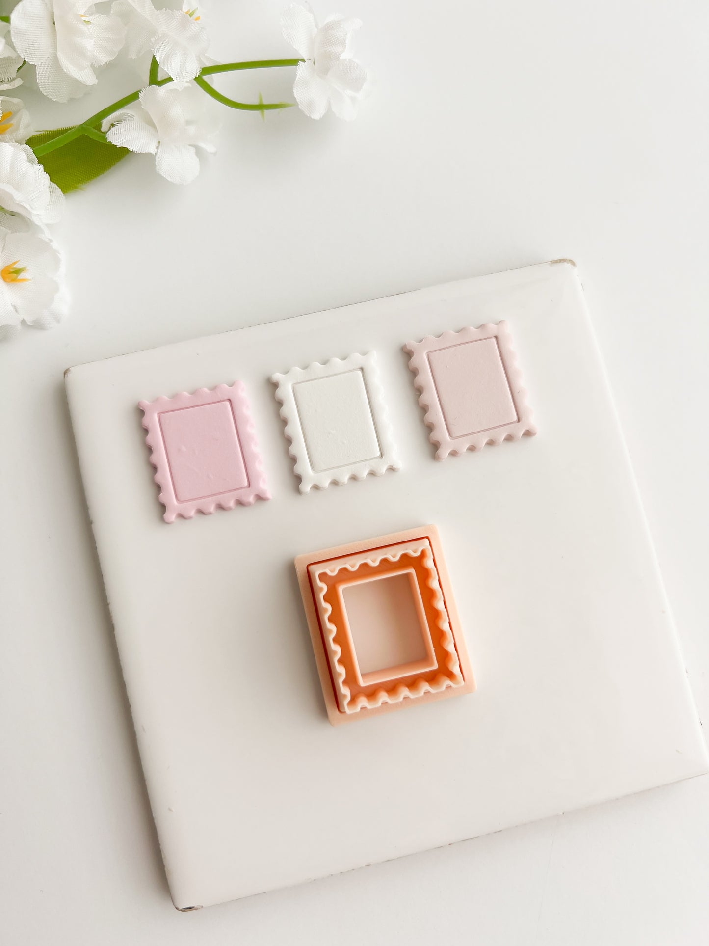Embossed Postage Stamp Clay Cutter | Embossed Postage Stamp Polymer Clay Cutter for DIY Vintage Earrings Mail-Themed Jewelry and Handmade Cute Accessories
