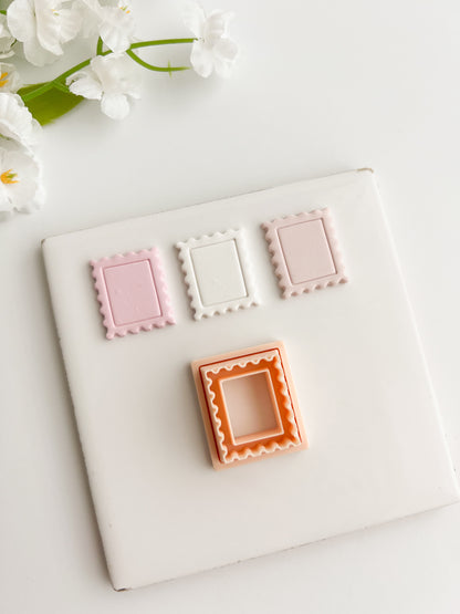 Embossed Postage Stamp Clay Cutter | Embossed Postage Stamp Polymer Clay Cutter for DIY Vintage Earrings Mail-Themed Jewelry and Handmade Cute Accessories