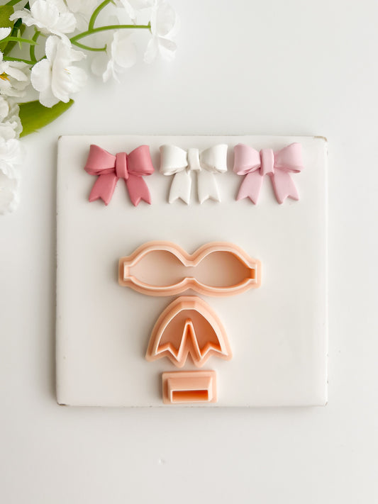 Coquette Bow No. 7 Clay Cutter | Coquette Bow No. 7 Polymer Clay Cutter for DIY Elegant Earrings Bow-Themed Jewelry and Handmade Cute Accessories