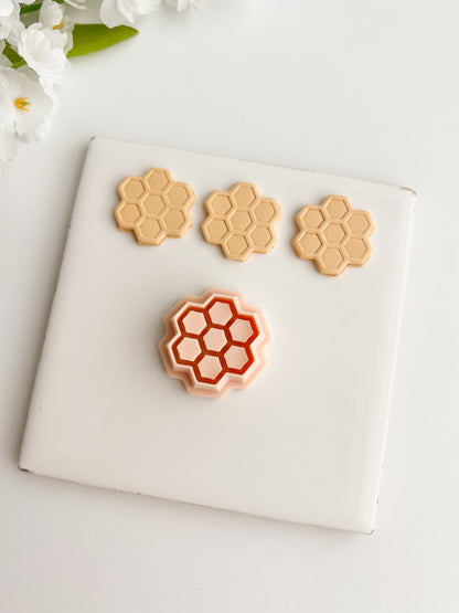 Honeycomb Clay Cutter | Honeycomb Polymer Clay Cutter for DIY Nature Earrings Bee-Themed Jewelry and Handmade Cute Accessories