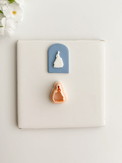 Cinderella Silhouette Clay Cutter | Cinderella Silhouette Polymer Clay Cutter for DIY Fairytale Earrings Princess-Themed Jewelry and Handmade Elegant Accessories