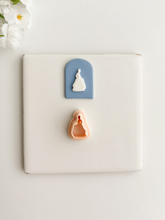 Cinderella Silhouette Clay Cutter | Cinderella Silhouette Polymer Clay Cutter for DIY Fairytale Earrings Princess-Themed Jewelry and Handmade Elegant Accessories