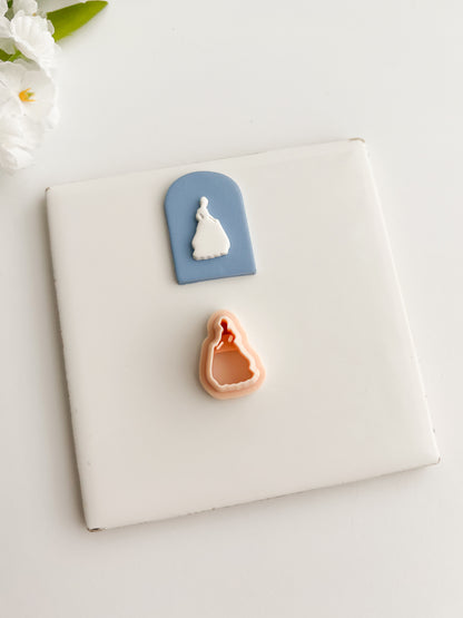 Cinderella Silhouette Clay Cutter | Cinderella Silhouette Polymer Clay Cutter for DIY Fairytale Earrings Princess-Themed Jewelry and Handmade Elegant Accessories