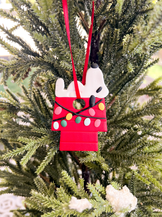 Snoopy Doghouse Christmas Ornament | Snoopy Doghouse Christmas Ornament Polymer Clay Cutter for DIY Holiday Earrings Cartoon Jewelry and Handmade Christmas Accessories