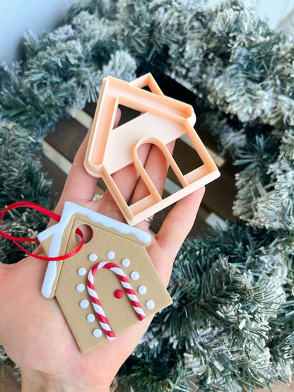 Gingerbread House Ornament Clay Cutter | Gingerbread House Ornament Polymer Clay Cutter for DIY Festive Earrings Cute Jewelry and Handmade Christmas Accessories