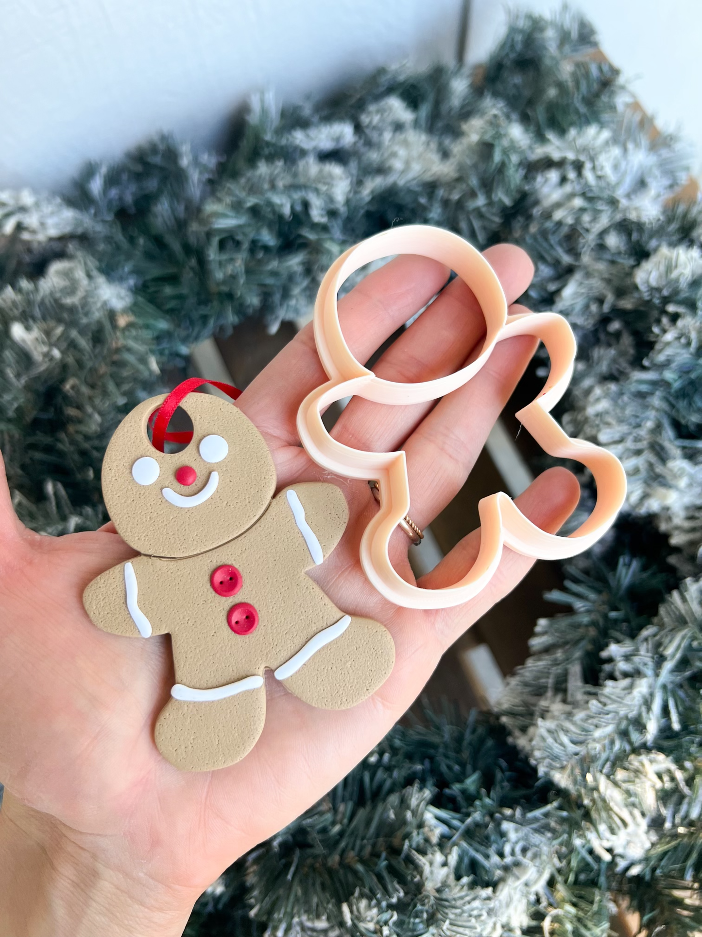 Gingerbread Man Ornament Clay Cutter | Gingerbread Man Ornament Polymer Clay Cutter for DIY Holiday Earrings Baking-Themed Jewelry and Handmade Christmas Accessories
