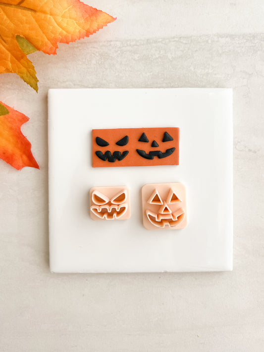 Jack O Lantern Face Cutout Clay Cutter | Jack O Lantern Face Cutout Polymer Clay Cutter for DIY Halloween Earrings Pumpkin Jewelry and Handmade Spooky Accessories
