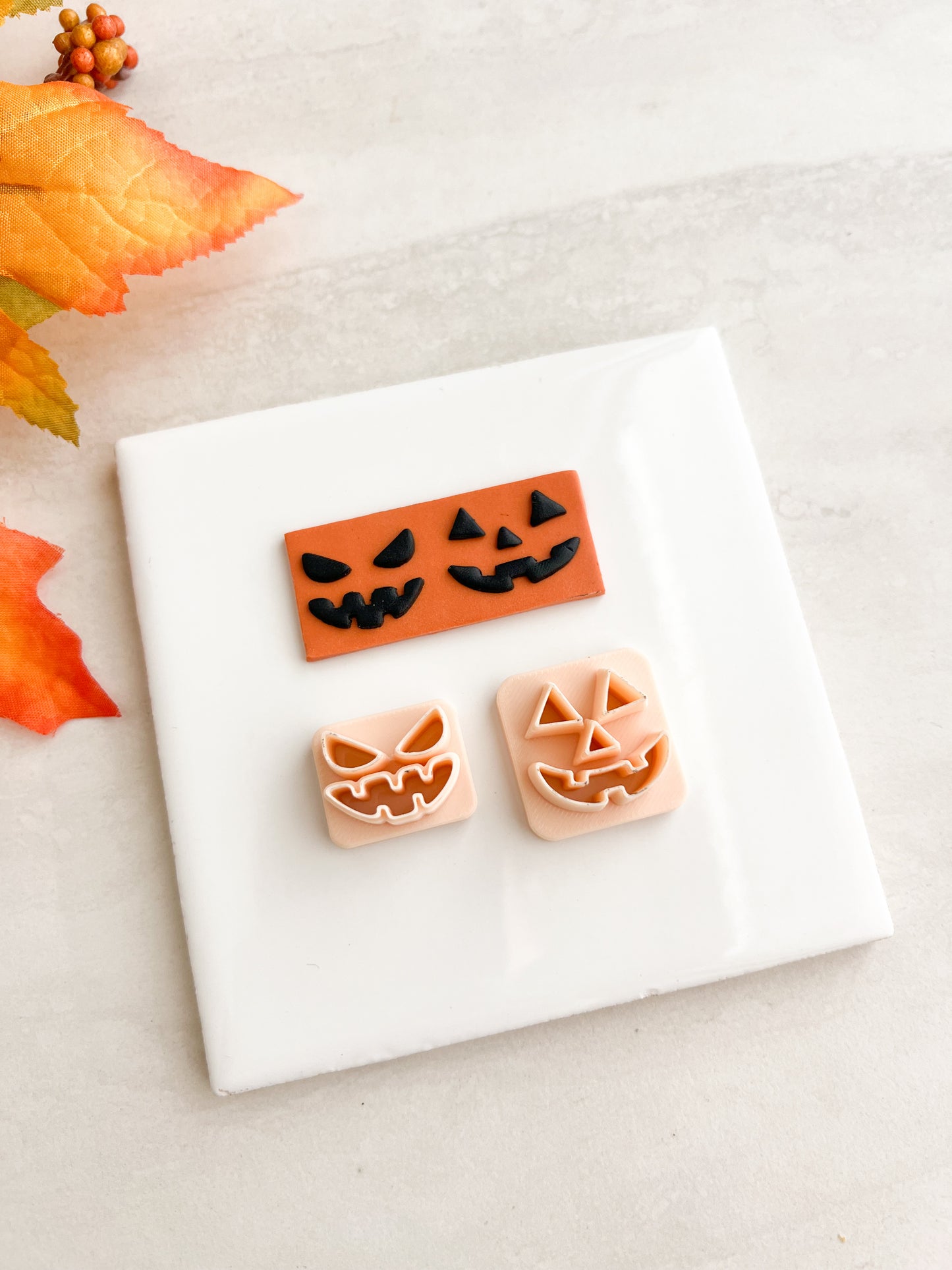 Jack O Lantern Face Cutout Clay Cutter | Jack O Lantern Face Cutout Polymer Clay Cutter for DIY Halloween Earrings Pumpkin Jewelry and Handmade Spooky Accessories