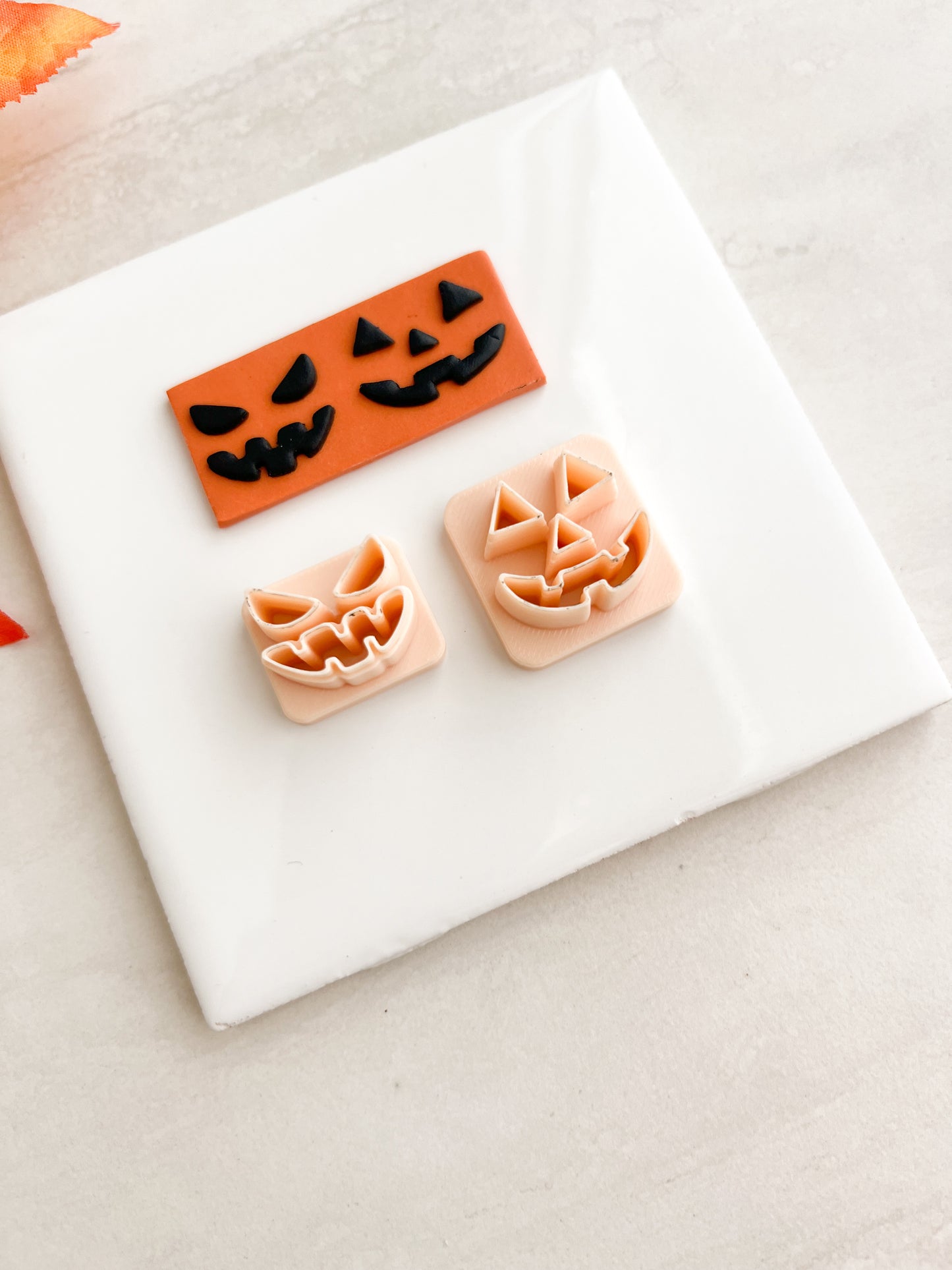 Jack O Lantern Face Cutout Clay Cutter | Jack O Lantern Face Cutout Polymer Clay Cutter for DIY Halloween Earrings Pumpkin Jewelry and Handmade Spooky Accessories