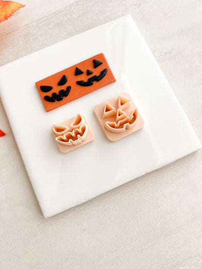 Jack O Lantern Face Cutout Clay Cutter | Jack O Lantern Face Cutout Polymer Clay Cutter for DIY Halloween Earrings Pumpkin Jewelry and Handmade Spooky Accessories