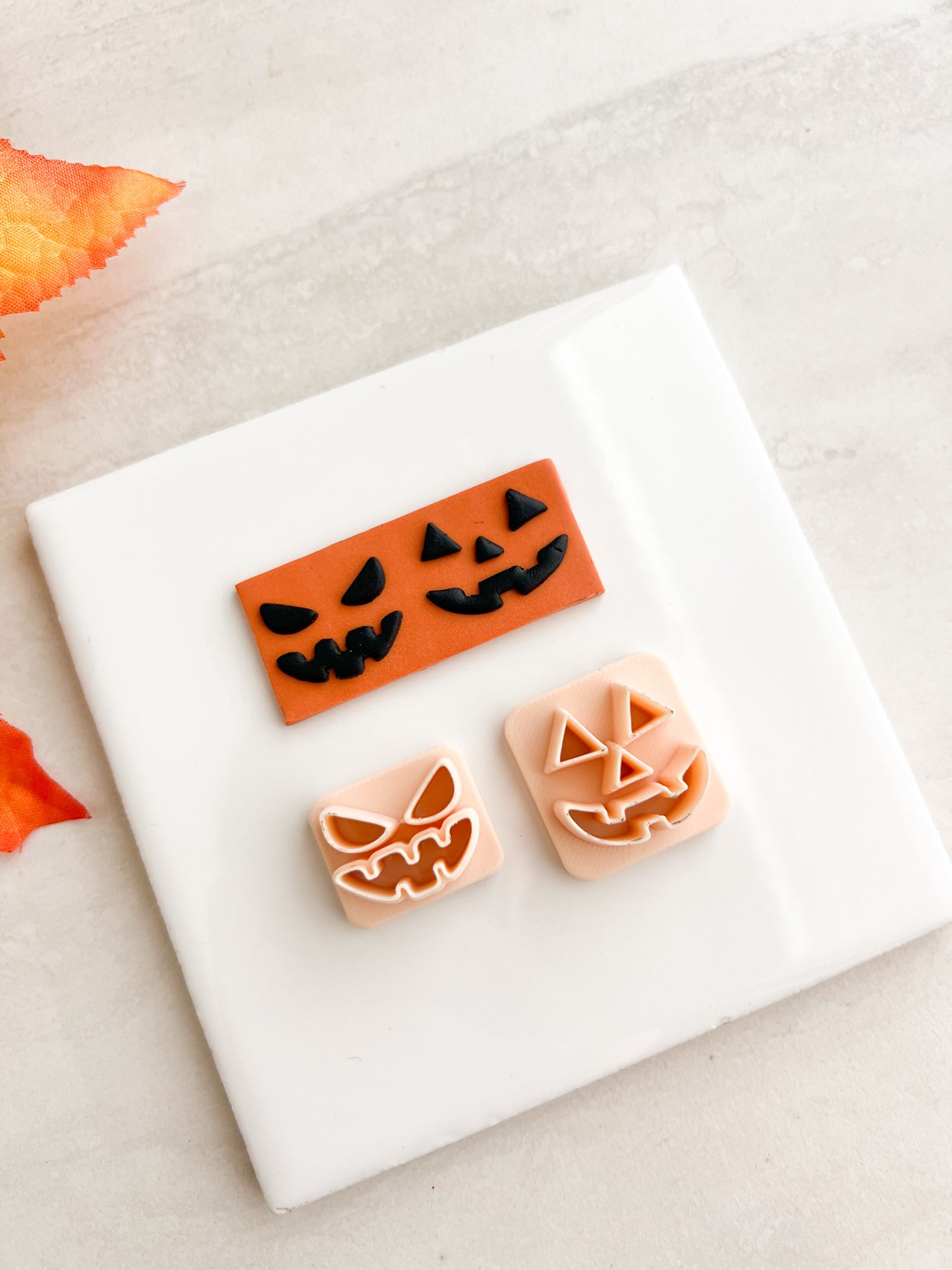 Jack O Lantern Face Cutout Clay Cutter | Jack O Lantern Face Cutout Polymer Clay Cutter for DIY Halloween Earrings Pumpkin Jewelry and Handmade Spooky Accessories