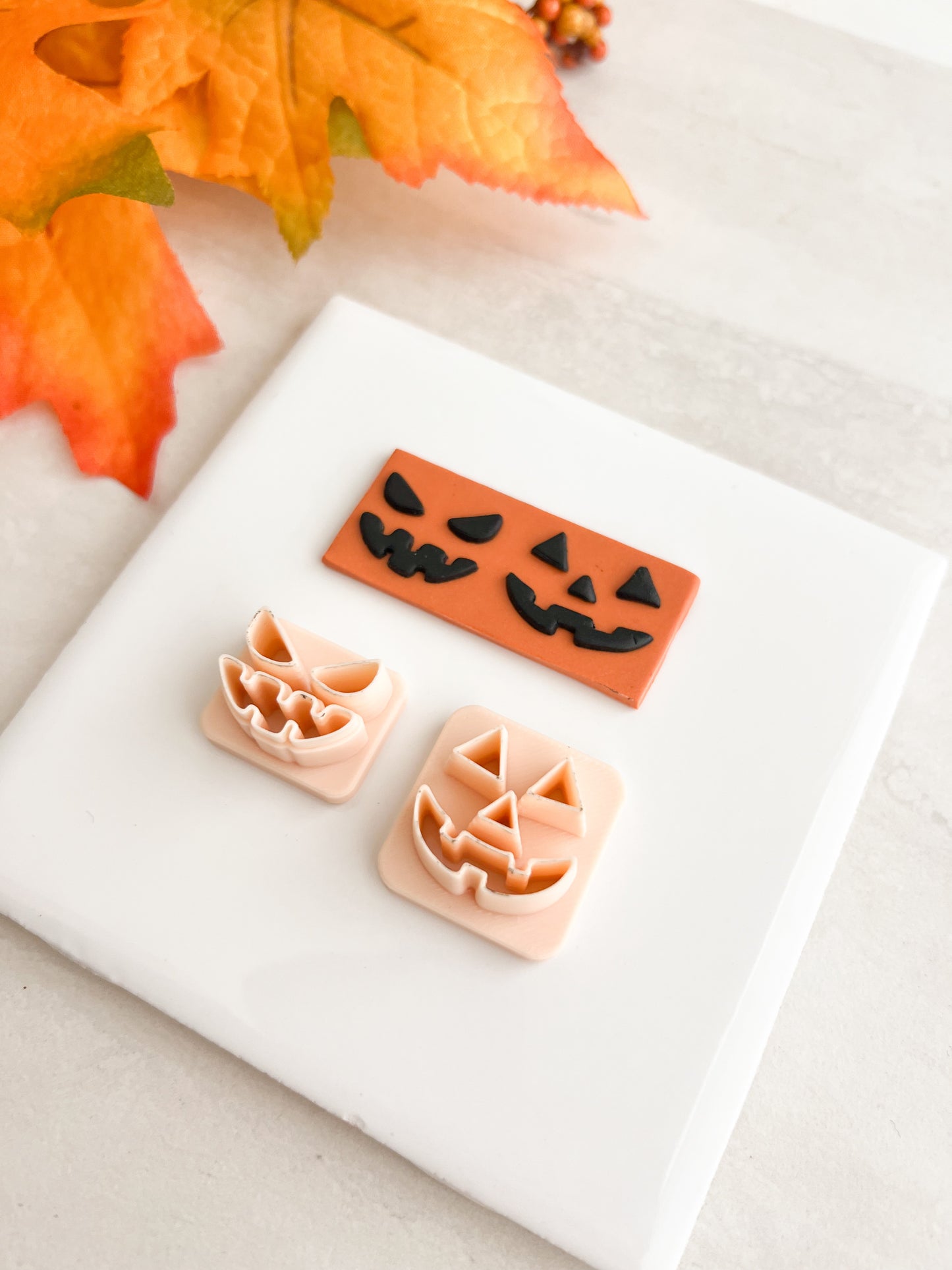 Jack O Lantern Face Cutout Clay Cutter | Jack O Lantern Face Cutout Polymer Clay Cutter for DIY Halloween Earrings Pumpkin Jewelry and Handmade Spooky Accessories