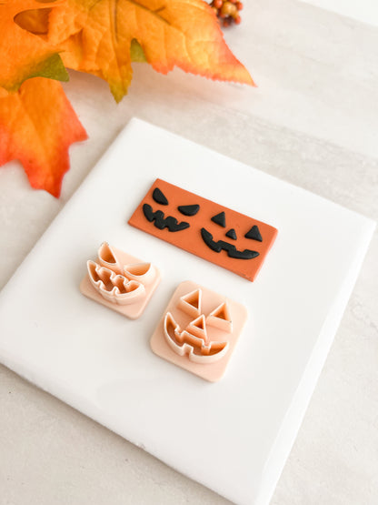 Jack O Lantern Face Cutout Clay Cutter | Jack O Lantern Face Cutout Polymer Clay Cutter for DIY Halloween Earrings Pumpkin Jewelry and Handmade Spooky Accessories