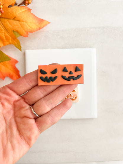 Jack O Lantern Face Cutout Clay Cutter | Jack O Lantern Face Cutout Polymer Clay Cutter for DIY Halloween Earrings Pumpkin Jewelry and Handmade Spooky Accessories