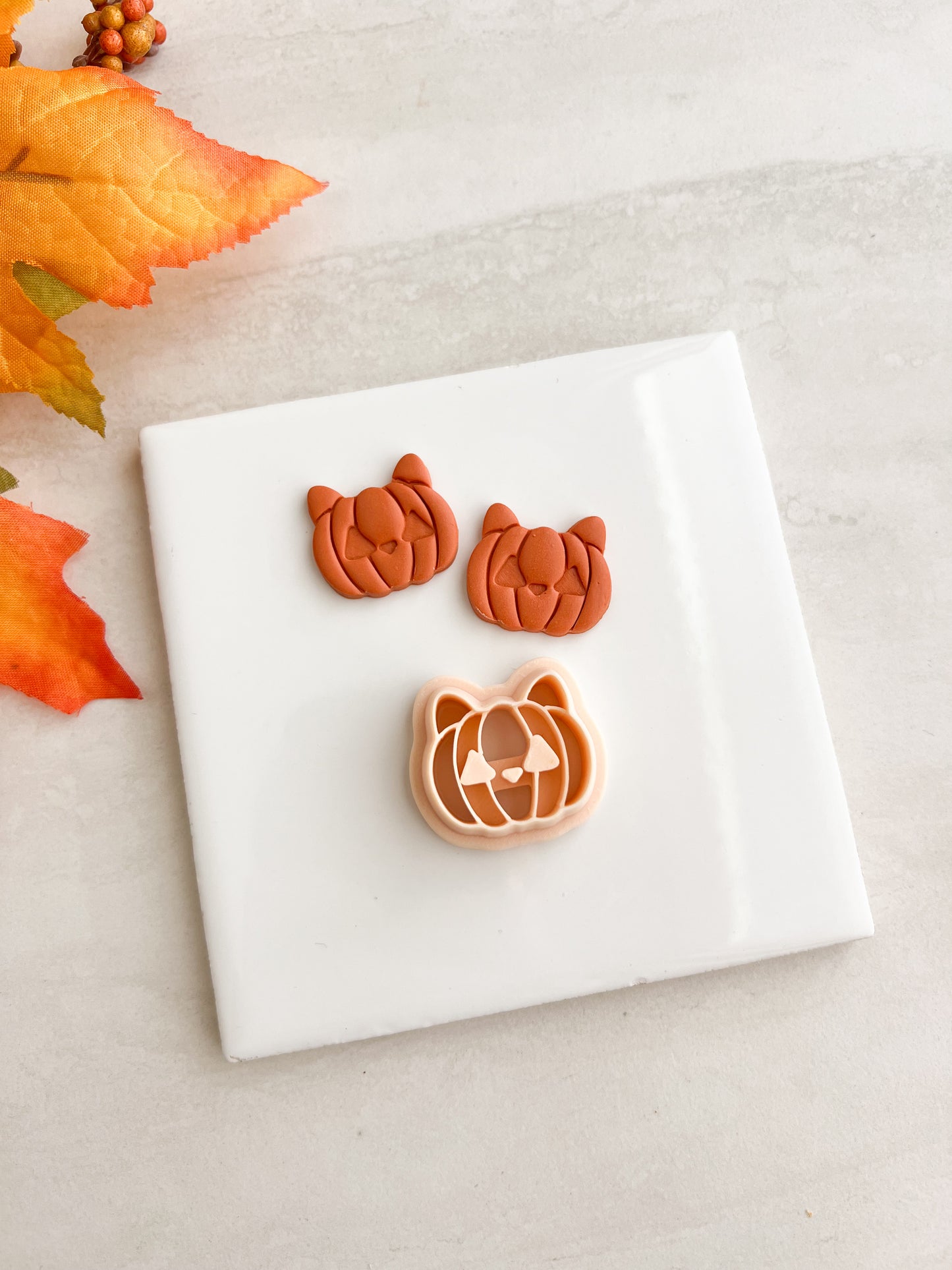 Jack O Lantern Cat Clay Cutter | Jack O Lantern Cat Polymer Clay Cutter for DIY Halloween Earrings Cute Jewelry and Handmade Spooky Accessories