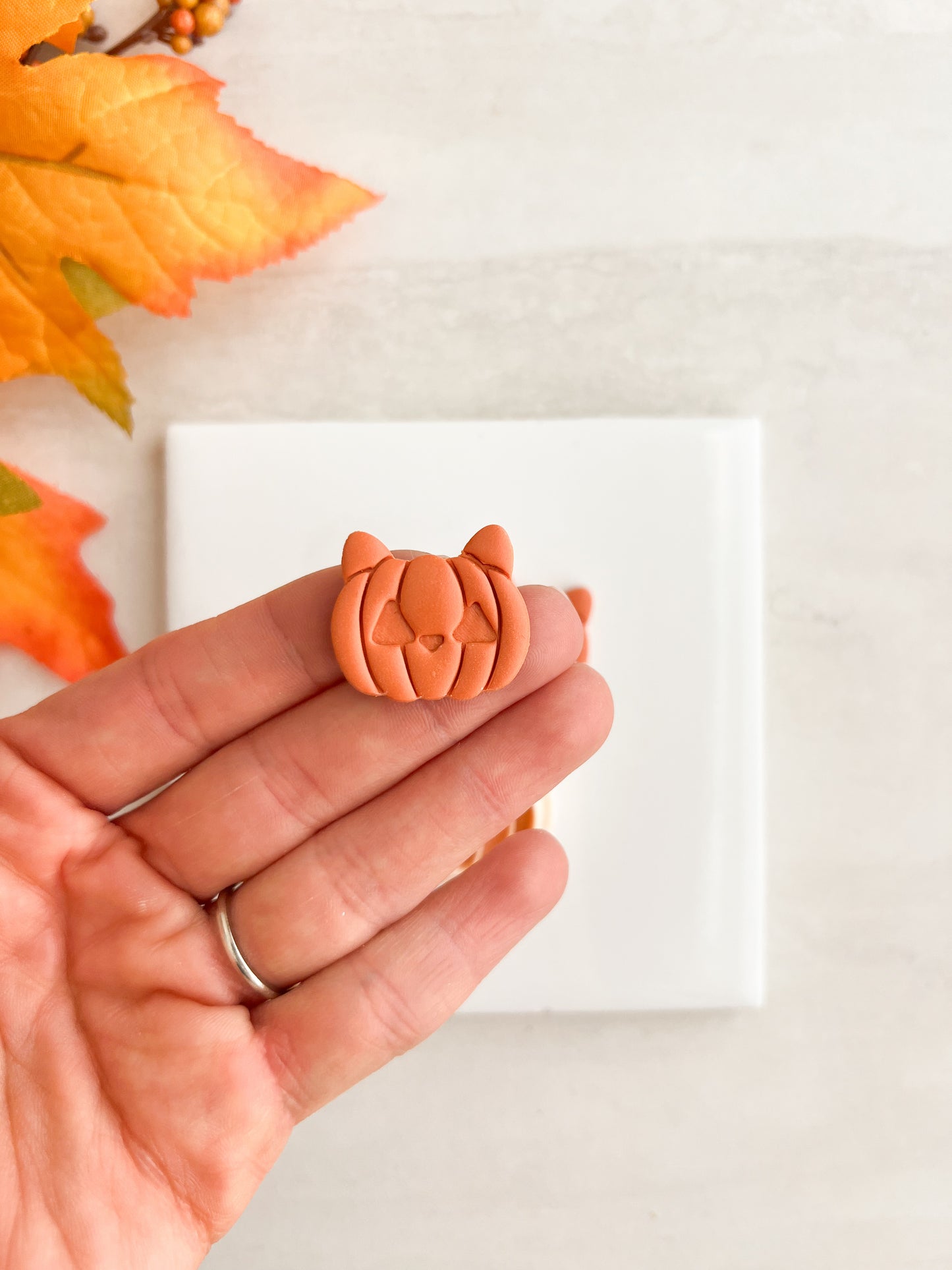 Jack O Lantern Cat Clay Cutter | Jack O Lantern Cat Polymer Clay Cutter for DIY Halloween Earrings Cute Jewelry and Handmade Spooky Accessories