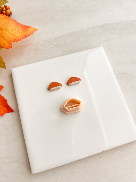 Pie Stud Clay Cutter | Pie Stud Polymer Clay Cutter for DIY Fall Earrings Dessert Jewelry and Handmade Thanksgiving Accessories
