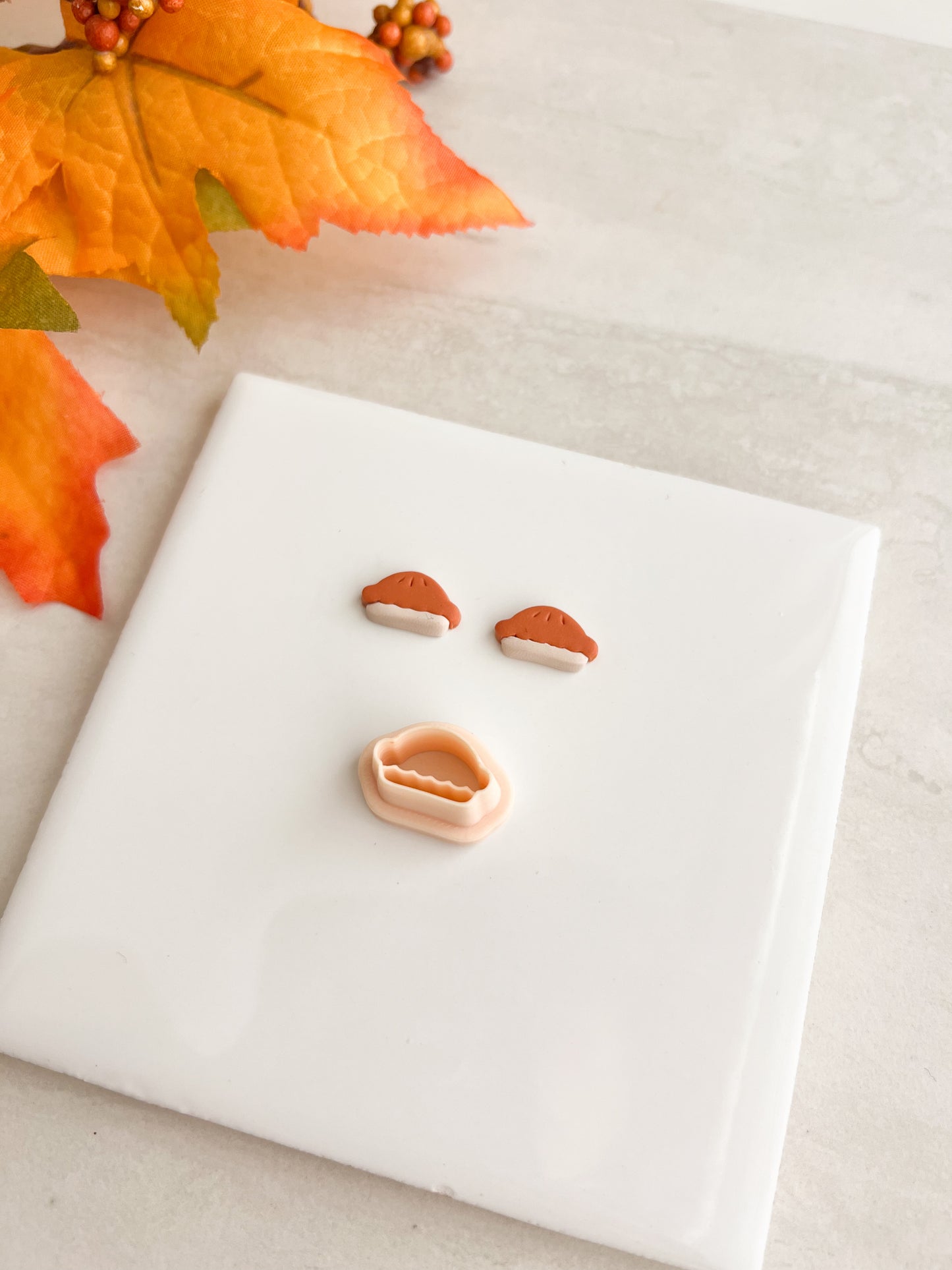 Pie Stud Clay Cutter | Pie Stud Polymer Clay Cutter for DIY Fall Earrings Dessert Jewelry and Handmade Thanksgiving Accessories