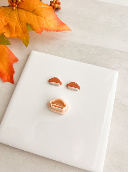 Pie Stud Clay Cutter | Pie Stud Polymer Clay Cutter for DIY Fall Earrings Dessert Jewelry and Handmade Thanksgiving Accessories