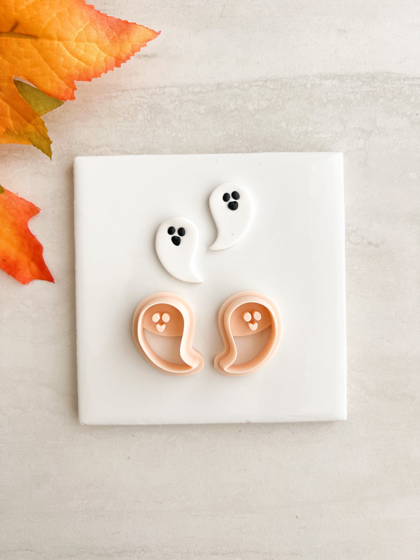 Ghost No. 6 Clay Cutter | Ghost No. 6 Polymer Clay Cutter for DIY Halloween Earrings Spooky-Themed Jewelry and Handmade Haunted Accessories