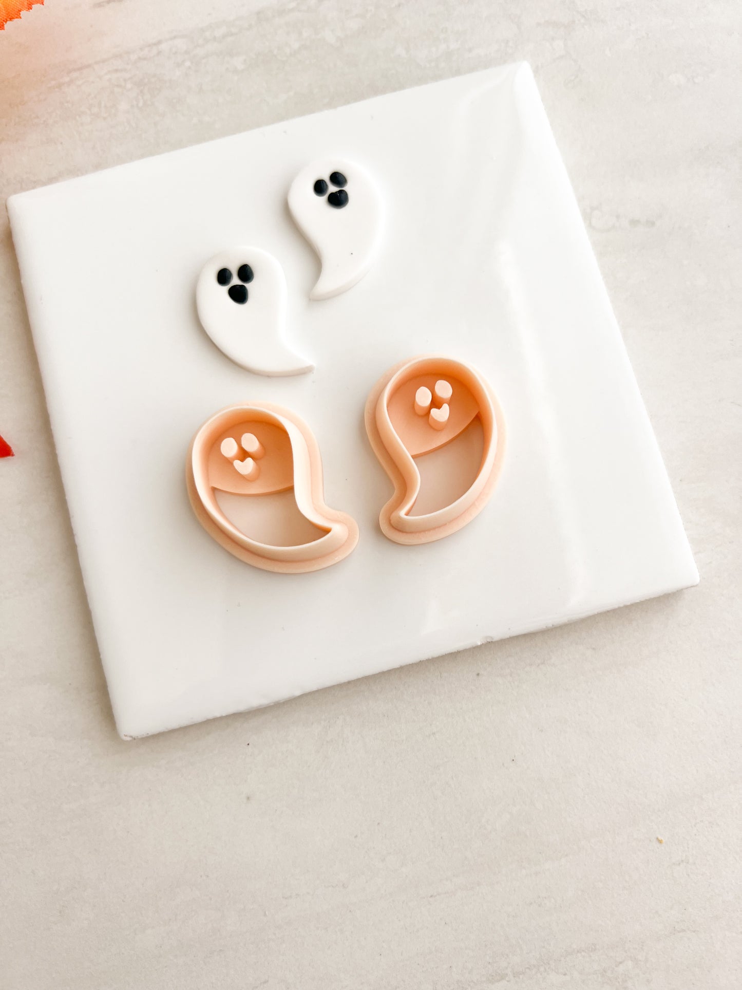 Ghost No. 6 Clay Cutter | Ghost No. 6 Polymer Clay Cutter for DIY Halloween Earrings Spooky-Themed Jewelry and Handmade Haunted Accessories