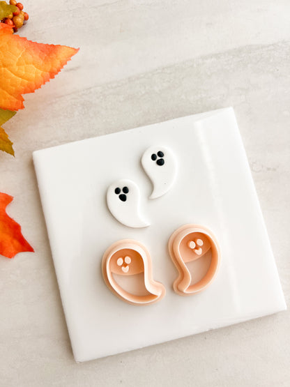Ghost No. 6 Clay Cutter | Ghost No. 6 Polymer Clay Cutter for DIY Halloween Earrings Spooky-Themed Jewelry and Handmade Haunted Accessories