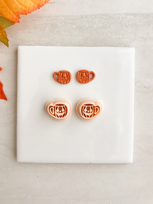 Jack O Lantern Mug Clay Cutter | Jack O Lantern Mug Polymer Clay Cutter for DIY Fall Earrings Halloween Jewelry and Handmade Seasonal Accessories