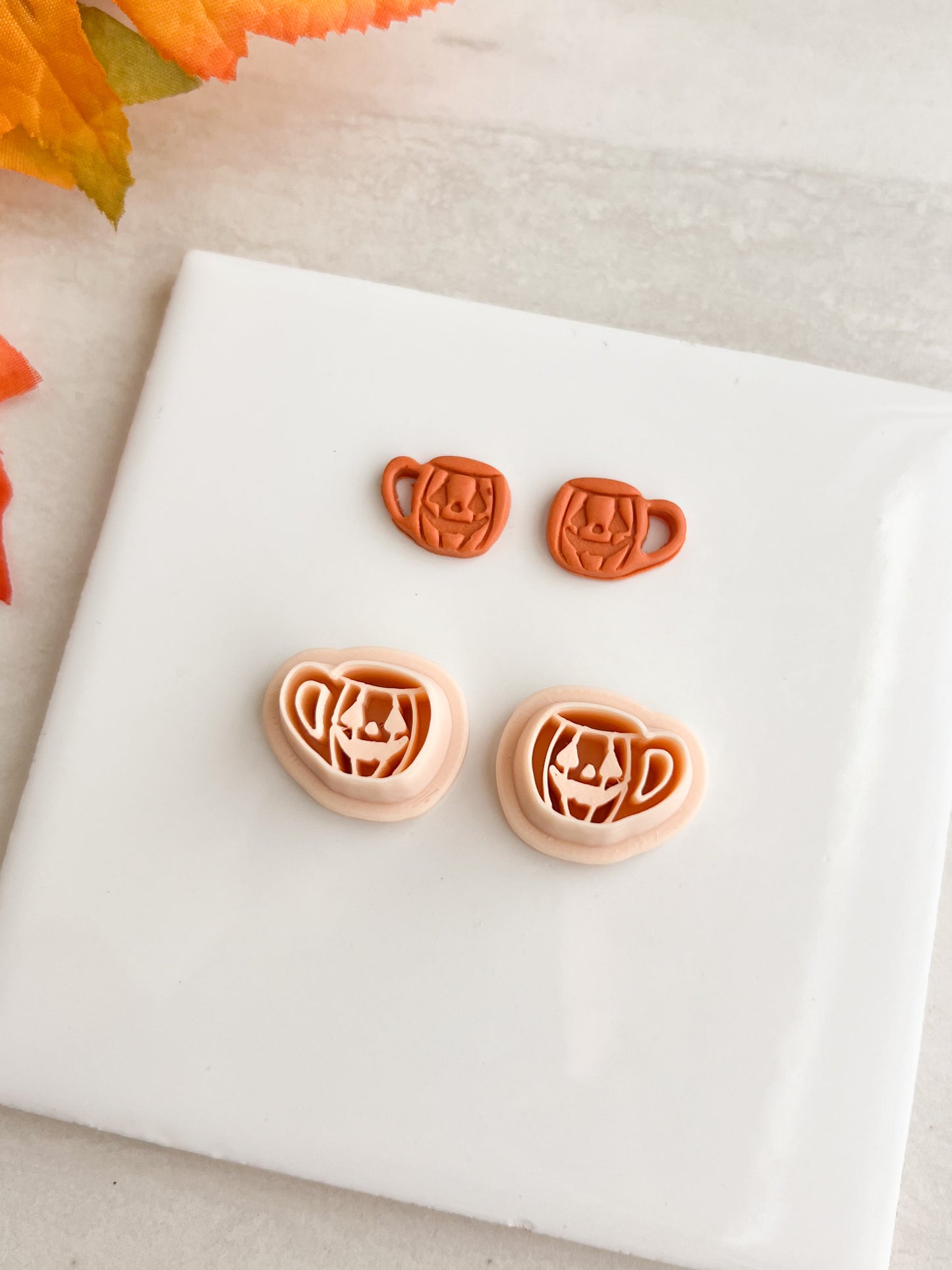 Jack O Lantern Mug Clay Cutter | Jack O Lantern Mug Polymer Clay Cutter for DIY Fall Earrings Halloween Jewelry and Handmade Seasonal Accessories