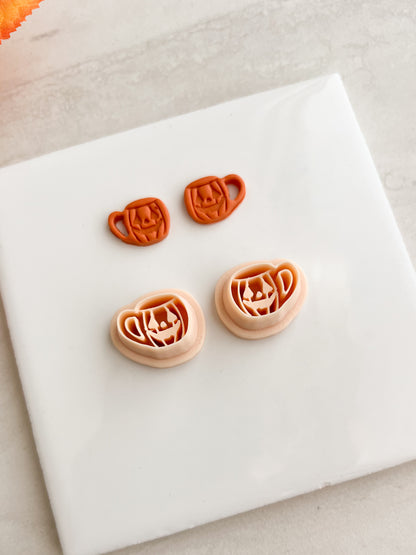 Jack O Lantern Mug Clay Cutter | Jack O Lantern Mug Polymer Clay Cutter for DIY Fall Earrings Halloween Jewelry and Handmade Seasonal Accessories