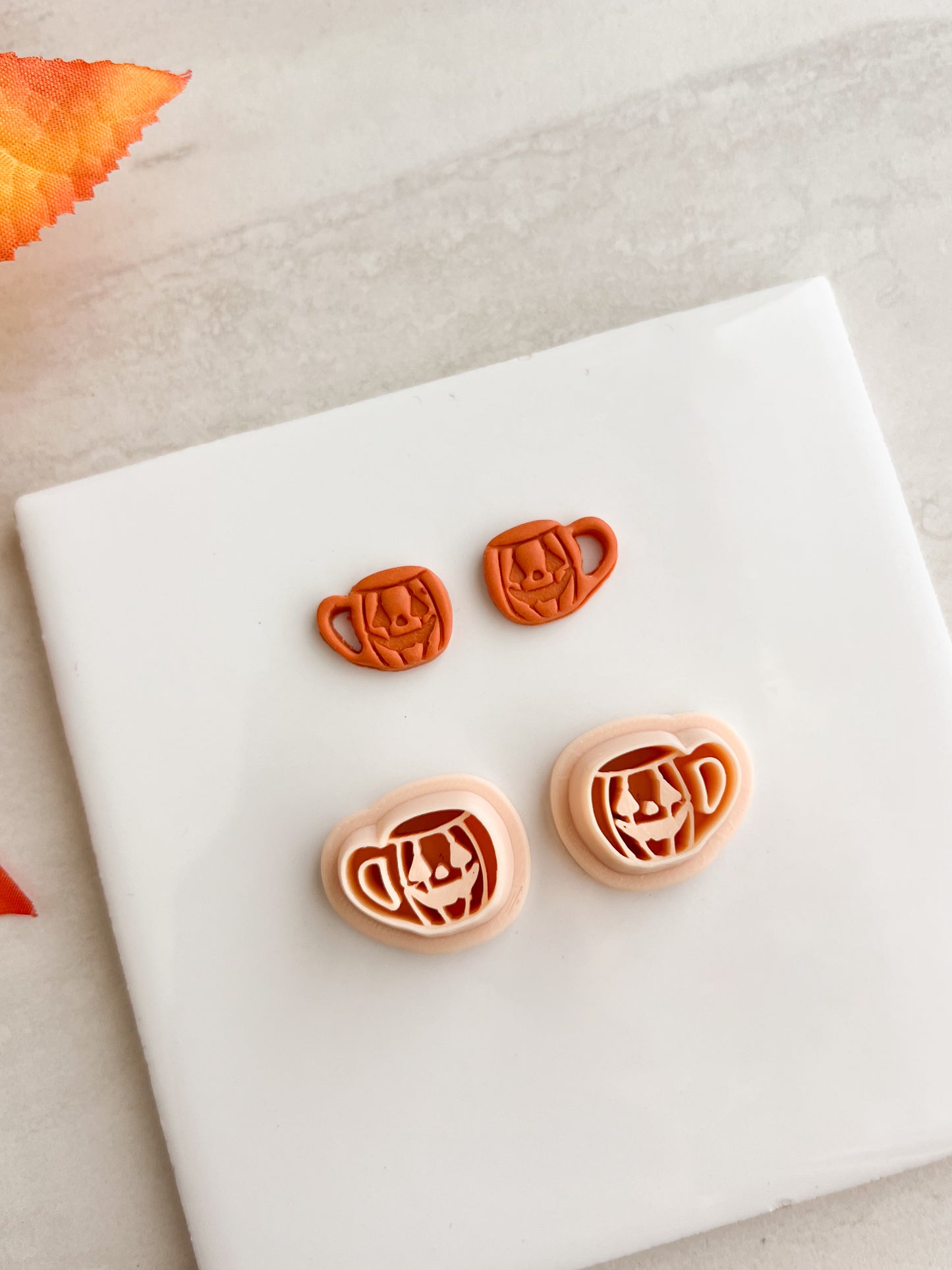 Jack O Lantern Mug Clay Cutter | Jack O Lantern Mug Polymer Clay Cutter for DIY Fall Earrings Halloween Jewelry and Handmade Seasonal Accessories