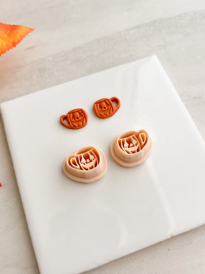 Jack O Lantern Mug Clay Cutter | Jack O Lantern Mug Polymer Clay Cutter for DIY Fall Earrings Halloween Jewelry and Handmade Seasonal Accessories