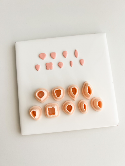 Micro Petal Clay Cutter Set | Micro Petal Polymer Clay Cutter Set for DIY Floral Earrings Botanical Jewelry and Handmade Nature Accessories