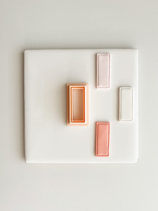 Embossed Rectangle Clay Shape | Embossed Rectangle Polymer Clay Cutter for DIY Minimalist Earrings Geometric-Themed Jewelry and Handmade Modern Accessories