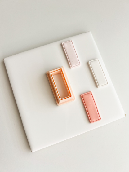 Embossed Rectangle Clay Shape | Embossed Rectangle Polymer Clay Cutter for DIY Minimalist Earrings Geometric-Themed Jewelry and Handmade Modern Accessories